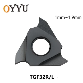 OYYU TGF32R 1 mm 1.2 mm 1,3 mm 1,4 mm 1,5 mm 1.9 mm TGF32R130 TGF32R180 TGF32R190 Sporstikning Slotting Drejning Af Hårdmetal drejestål