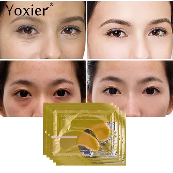 Yoxier 24k Guld Collagen Crystal Eye Mask Mørke Rande Fugtgivende Anti Aging Eye Taske Colageno Gel Eye Care 10stk=5Packs