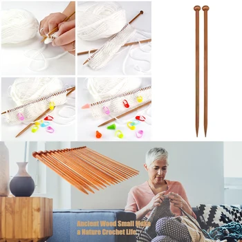 36-Pack Bambus strikkepinde Kit Begyndere og Professionelle Sweater Hækling Nåle Sæt (18 Størrelser Fra 2 mm Til 10 mm) DIY Strikke