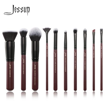 Jessup børster 10stk/set Blomme Makeup pensler til Kosmetisk værktøjer Make up børste sæt blend foundation, øjenskygge