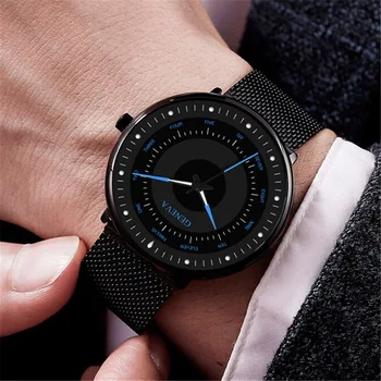 2020 Mænd Ure Luksus Fashion Herre Business Watch Ultra Tynd Tynd Rustfri Stålnet Bælte Quartz armbåndsur reloj hombre