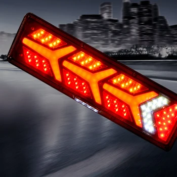 2x 24V Universal Vandtæt LED Bag-Stop baglygter Heavry Lastbil Trailer Gule Flyder blinklys Lampe, Indikator 33cm