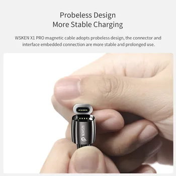 WSKEN X1 Pro USB-C-Kabel USB-Magnetiske Kabel-3A Hurtigt Magnetisk Opladning til Samsung S10 S9 S8 note9 Huawei Xiaomi USB Type C Wire