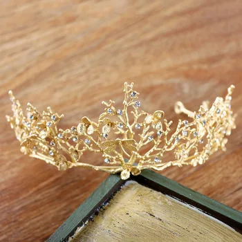 Deepeel 1pc Vintage Krystal Diamant Hovedbeklædning Legering Tiaras Crown Hovedbøjle Hår Tilbehør Manuel Håndværk Kjole Smykker HA018