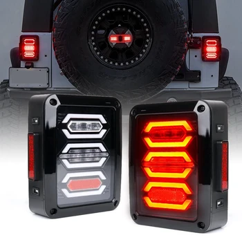 For 2007-2018 Jeep Wrangler JK JKU Led baglygter Rød LED Bageste Bremse Lys blinklys Tilbage Op Baglygte Forsamling Diamant Stil