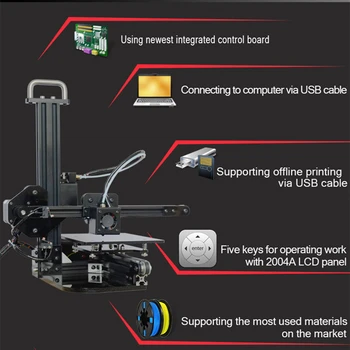 Tronxy X1 Nem Montering Mini 3D-Printer DIY Kit Høj Præcision Desktop-Aluminium Profil 3d Imprimante med Størrelsen 150*150*150 mm