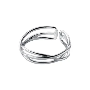 TrustDavis Ægte 925 Sterling Sølv Mode Sød Hule på Tværs af Åbningen Tail Ring For Kvinder bryllupsfest Fine S925 Smykker DB070