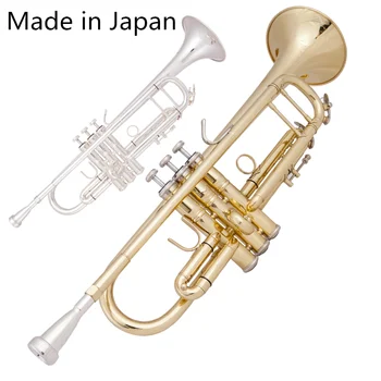 Lavet i Japan 8335 Sølv Forgyldt med Lille Trompet Rør Bb Fladskærms Instrument Messing Strudents Bb Trompeta