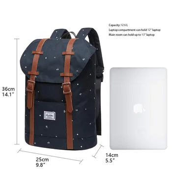 Kaukko Bølge Point Rygsække til Kvinder Daypack Mænds Rejse Skole Laptop Tasker til 12