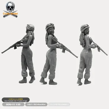 1/35 Harpiks Figur Soldat Model Kits Kvindelige soldat Gou-11