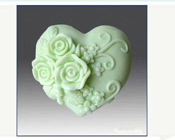 Hjerteformet Rose Håndlavet sæbe Forme Stearinlys Forme 3D Blomst Silikone Forme Chokolade Skimmel Fondant Kage Udsmykning Af