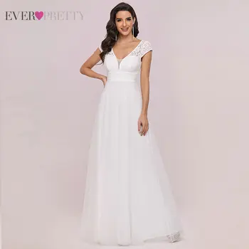 Lace Wedding Dress 2020 Nogensinde Temmelig En Linje V-Hals Elegante Bryllup Kjoler Til Kvinder Part Платье EH00217CR Formelle Brude Kjole
