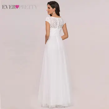 Lace Wedding Dress 2020 Nogensinde Temmelig En Linje V-Hals Elegante Bryllup Kjoler Til Kvinder Part Платье EH00217CR Formelle Brude Kjole
