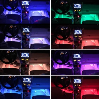 12V RGB Bil LED Strip, Lys, Musik, Stemme, Lyd-Control Bilens Interiør Dekorative Atmosfære Lampe Phone APP RF Remote Controller LED