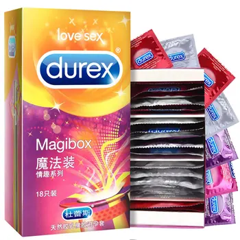 Durex Kondomer XXL 56mm Magibox Pleasuremax Cock Ærme Naturlig Latex Ribbet Sporal Jordbær smag Kondomer Sex Legetøj til Mænd