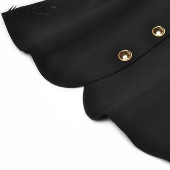 MoaaYina Mode Sæt Foråret Kvinders langærmet Single-breasted lace-up Passer til Tops+pakke hip nederdel, Elegant To-delt sæt