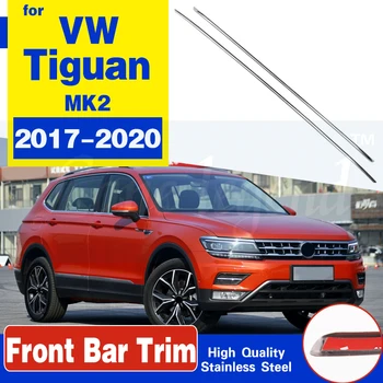 Til VW Volkswagen Tiguan mk2 2017 2018 2019 2020 Forreste Nederste Kofanger Støbning racing grill trim Dække Tilbehør i Rustfrit Stål