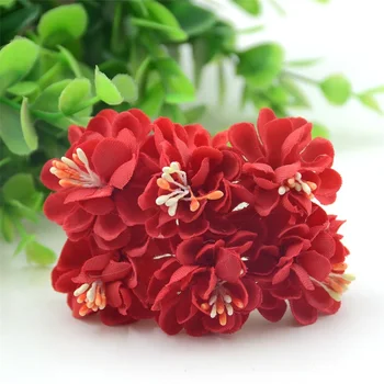 60pcs Billige Mini Kunstig Silke Rose Buket Blomster Støvdrager Til Bryllup Udsmykning DIY Scrapbooking gaveæske Håndværk Falske Blomst