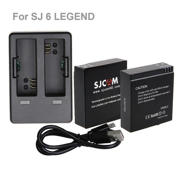 2stk 3.8 V 1000mAh SJ 6 Oprindelige SJCAM SJ6 Batterier med Dual USB oplader Til SJCAM SJ6 Legende Action-Kamera