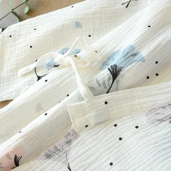 Lyserød Kimono Pyjamas Sæt Kvinder 2 PC ' er, Nattøj Foråret Ren Bomuld Garn Pyjamas V-Hals Halvdelen Print Mælkebøtte Pijama Mujer Homewear