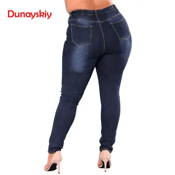Kvinder 5XL Plus Size Jeans Feminino Casual Push Up Denim Jeans med Strech Høj Talje Tynde Bukser, Slim Fit Bukser Bodycon