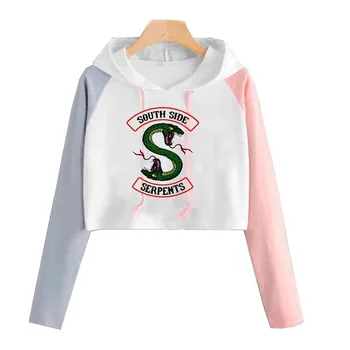 Riverdale Hoodie Sweatshirts Sydlige Side Slanger Streetwear Toppe Foråret Hættetrøjer Kvinder Hooded Harajuku Beskåret Hoodie Sweatshirt