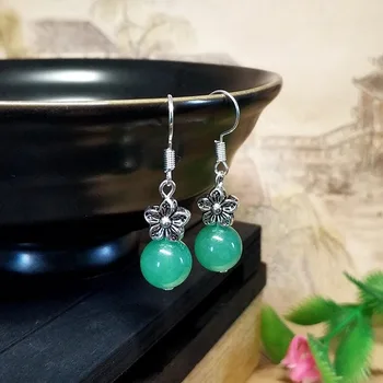 Naturlige Jade, agat og Lykke perler Øreringe Charme Smykker Mode Tilbehør DIY Hånd-Udskåret Mand Kvinde Amulet Gaver