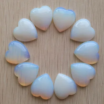 2018 mode god kvalitet opal sten hjerte form cab cabochons perler til smykkefremstilling 25mm engros-10stk/masse gratis