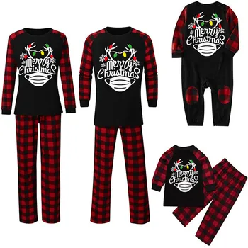 Glædelig Jul pijamas de navidad fortrolig Print Blouse bluser Og Bukser Xmas familie matchende tøj, Pyjamas пижама Dropshipping