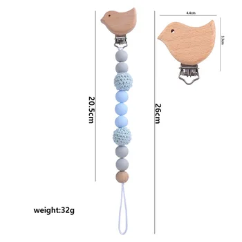 Cartoon Animal Form Pacifier Clip-Safe Silikone Perle Sut Kæde Bidering til Baby Anti-Tab Kæde Pacifier Holder Klip Gave