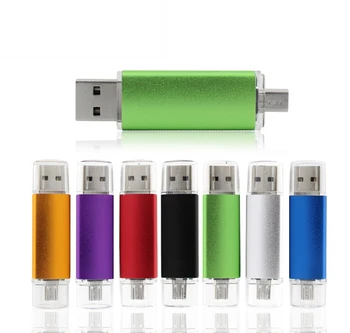Farverige OTG Usb-Flash-Drev 8GB pendrive, 16GB, 32GB, 64GB 128GB dobbelt nyttigt Usb 2.0-mikro-usb-Pen Drev til computer/mobiltelefon