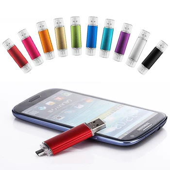 Farverige OTG Usb-Flash-Drev 8GB pendrive, 16GB, 32GB, 64GB 128GB dobbelt nyttigt Usb 2.0-mikro-usb-Pen Drev til computer/mobiltelefon