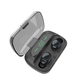 TWS Bluetooth-5.0 Øretelefoner Opladning Max 9D Stereo Sport Vandtætte Øretelefoner Headsets Med Mikrofon Øretelefoner, Hovedtelefoner