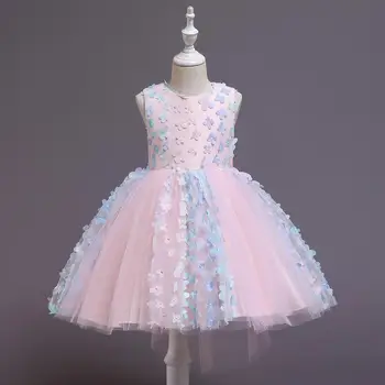 2020 Kjoler For Piger Brudekjole Pettiskirts Tre-Dimensionelle Blomster Børn Catwalk-Kjole Til Aften I Afslappet Udflugt Tøj