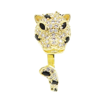 2020 NYE Mode Fuld Crystal Indlagt Leopard Ring Åbning Personlighed Unisex Ring Party Smykker Gave