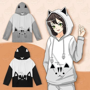 Anime Neko Atsume Hoodie Søde Kat Baghave Tshirt Cosplay Hætteklædte Kawaii Varme Hættetrøjer Japanease Harajuku Kvinder, Piger dreng Sweatsh