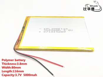 2stk 3,7 V,5000mAH 3880116 (polymer lithium-ion-batteri) Li-ion batteri til tablet-pc ' en 7 tommer 8 tommer TOY,POWER BANK,GPS,mp3,mp4
