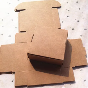 50stk 5.8*5.6*2cm Glæde sæbe, papir gave pacakging boks , brun kraftpapir gaveæske ,bryllup slik craft papir box
