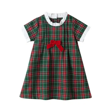 2020 Søde Efteråret Børn Tøj Hvid Flæse Krave Baby Prinsesse Kjole Toddler Girls High Waist Dress Patchwork Kids Tøj