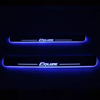 SNCN LED Bil Scuff Plate Trim Pedal Dør Karmen Vej Bevæger sig Velkomne Lys For Chevrolet Cruze 2016 2017 2018 Badge Emblem