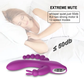 3 in1 Rabbit Vibrator Sex legetøj Til Voksne Kvinder G-punktet, Klitoris Stimulator Anal Dildo Vibrator Kvindelige Voksne Produkt for Par
