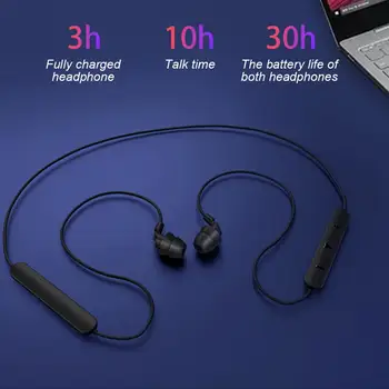 Bluetooth-5.0 Hovedtelefoner Trådløse Sport Hovedtelefoner Hængende Hals Headset Sove I-øret Øretelefoner til iPhone Huawei Xiaomi OPPO