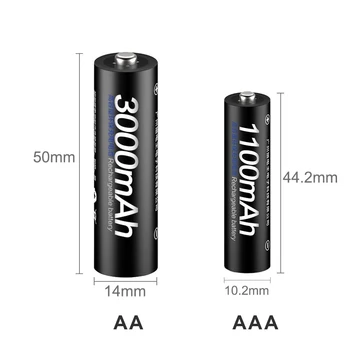 1,2 v Ni-Mh AA Genopladelige Batteri+AAA Genopladelige Batterier AAA med Intelligent Batteri Oplader til 1,2 v NI-Mh NiCd AA AAA