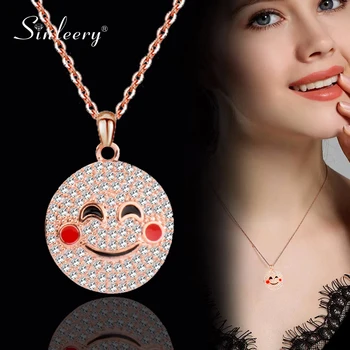 SINLEERY Nye 2021 Søde Smiley Sovende Crystal Ansigt Kæder, Guld Sølvfarvet Kæde Kvinder koreansk Mode XL020 SSK