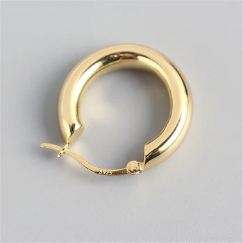 ANDYWEN 15mm Hul Hoops Lukkede Klapper Cirkel Loop 925 Sterling Sølv 2020 Fashion Kvinder Luksus Smykker, Piercing Pendiente