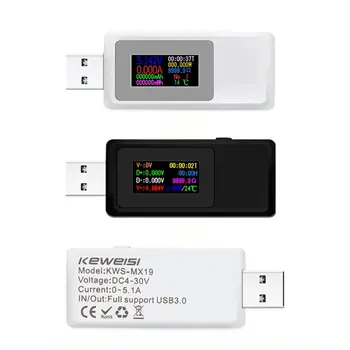 KWS-MX19 USB-Detektor Voltmeter Amperemeter USB-Tester Spænding Strøm Skærm