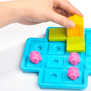Plast Dejlig Tre Små Grise Puslespil Børn Børn Gave Pædagogiske Praktiske Praktisk Interaktive Intelligens Toy