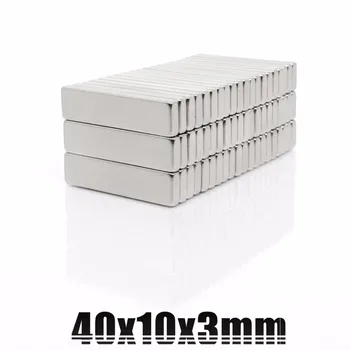 5pcs Magneter 40x10x3 N35 Bulk Super Stærk Strip klodslinjen, Magneter af Sjældne Jordarter Neodymium 40x10x3 mm Neodym ndfeb 40*10*3