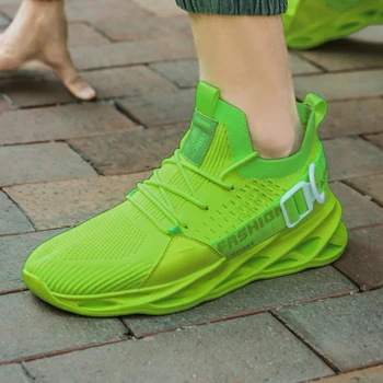 Dæmpning Mænd Casual Sko Classic Fluorescerende Blade Sneakers Let Udendørs Fladskærms Walking Sko Tendenser Style Mænd Shoes46