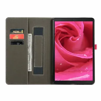 Justerbar Folde Stå for Galaxy Tab 10.1 Tilfælde 2019 med Blyant Indehaveren Kort Lomme med Magnetisk Smart Sag til SM-T510 SM-T515